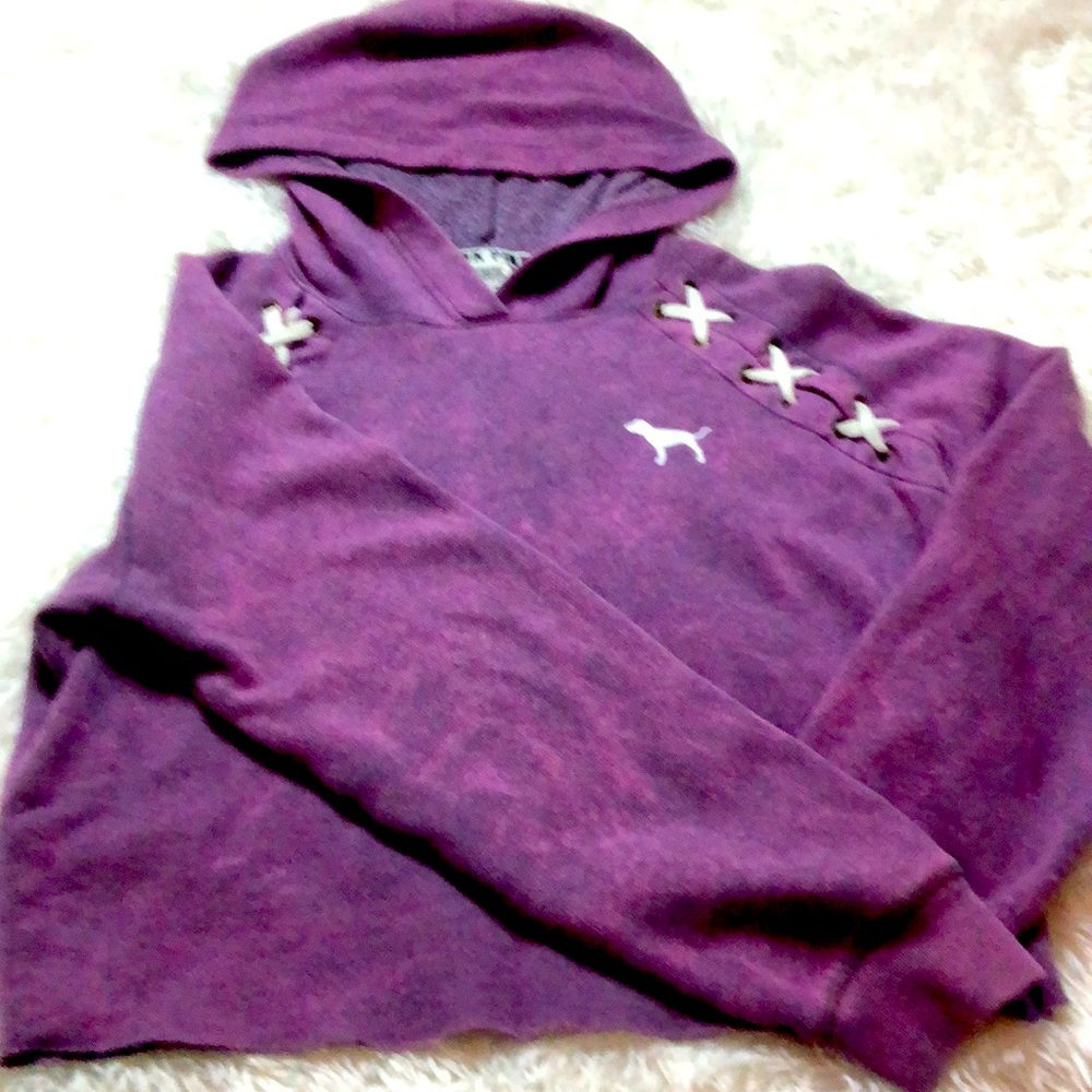 PINK crop-top hoodie